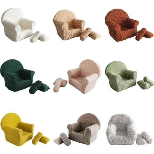 3 Pcs Newborn Photography Props Baby Posing Sofa Pillow Set Infant Photo Shooting Chair Decoration Fotografia Accessory