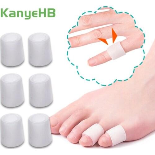 6pcs/3pair Toe Separator Hallux Valgus Silicone Gel Little Toe Tube Finger Protector Corrector Pinkie Callus Corn Protector A234