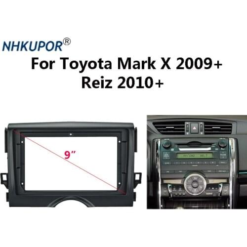 Car Radio Fascia For TOYOTA REIZ / Mark X 2009+ Double 2 Din 9 Inch Dashboard Install Face Panel DVD Frame Dash Kit Bezel