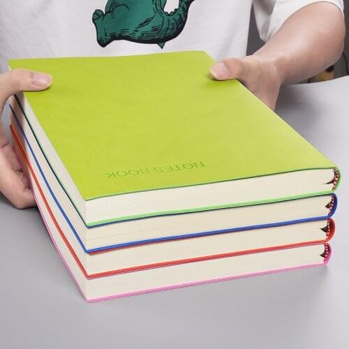 Soft Leather Thickened Horizontal Notebook A4 Minimal Working Exercise Books For Records Meeting Minutes Office Accessories