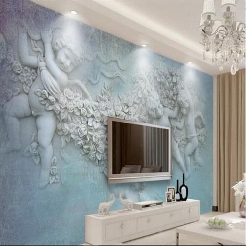 Beibehang Large Custom Wallpaper Mural European Style Little Angel Cupid Living Room Bedroom TV Wall Background