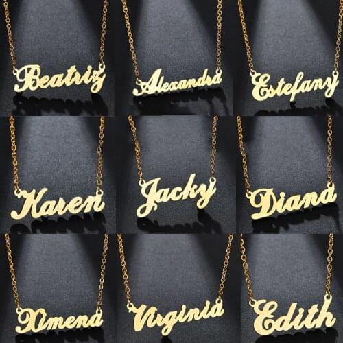 Customized Stainless Steel Pendant Name Necklace for Women Man Personalized Custom Necklace Initial Customizing Chains Jewelry