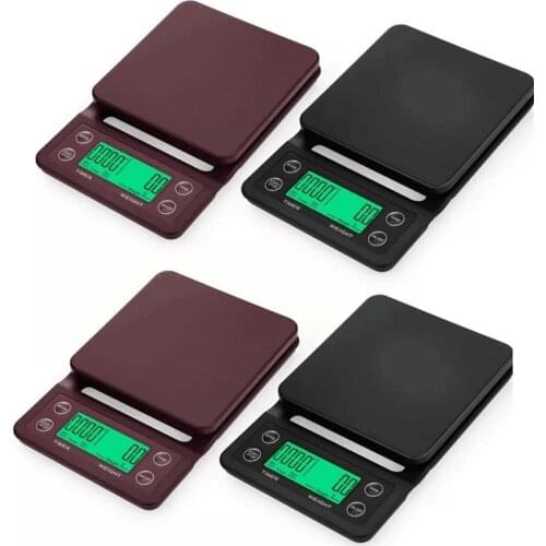 3kg/0.1g 5kg/0.1g Drip Coffee Scale with Timer Accuracy Electronic Digital Household Kitchen Scale High Precision LCD Scale