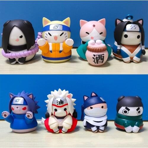 Anime Naruto Cat Figures Suit Uzumaki NARUTO Figure Action Toys Kakashi Kawaii Collection Model Cartoon Kids Toys Cute Cool Gift