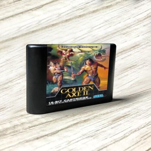 Golden Axe II - EUR Label Flashkit MD Electroless Gold PCB Card for Sega Genesis Megadrive Video Game Console