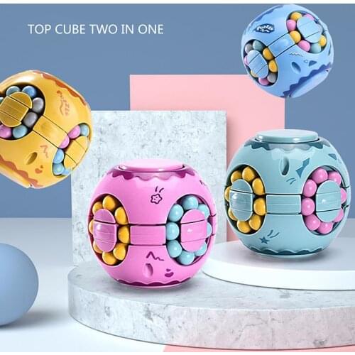 Fidget Toy Educational Round Puzzles Cube Toy Rotating Magic Bean Fingertip Cube Childrens Finger Gyro Magic Disk Antistress