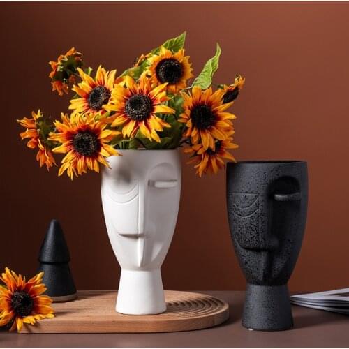 Nordic ins simple modern face ceramic vase creative living room home gateway TV cabinet flower arrangement decoration