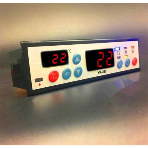 LCD programmable AC 220V flip temperature controller with refrigeration defrost alarm lighting temp correction and 2 sensors