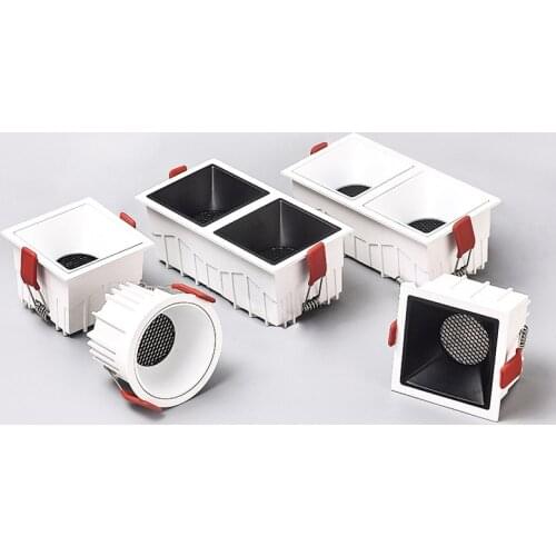 Round Square Frameless NO Dazzling COB Recessed Downlight 8W 12W 16W 24W LED Ceiling Spot Light for Bedroom Living room Kitchen