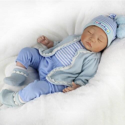 55cm Cute Reborn Baby Doll Soft Vinyl Silicone Lifelike Accompany Doll Toy Lovely Newborn Baby Doll Toys Birthday Wedding Gifts