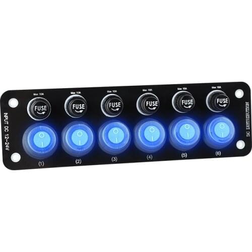 Multi Port Sockets And Switches 6 Position Car Electronic Accessories On/Off PC Power Button 12 V Toggle Switch For Motorhome RV