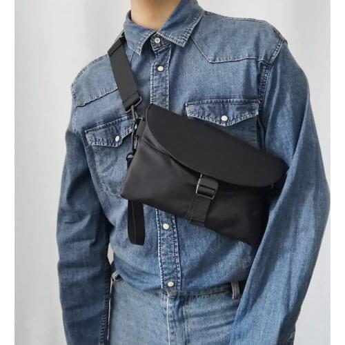 Mens Personal Pocket Shoulder Bag Waterproof Nylon Crossbody Chest Bag Casual Cycling Sports Messenger Bag Protable