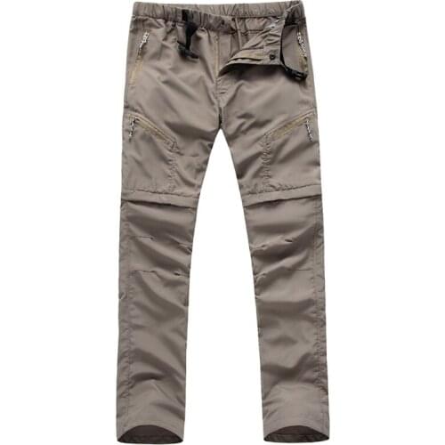 Mens Quick-Dry Trousers Adults Outdoor Fishing Climbing Hiking Hunting Pants Detachable Shorts Breathable Sports Cargo Pants