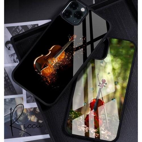 Musical Notes Violin Classical Phone Case Rubber for iPhone 12 11 Pro Max XS 8 7 6 6S Plus X 5S SE 2020 XR 12 Mini case
