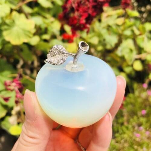 Natural Crystal Opal Apple Decoration Crystal Natural Gem Modern Home Decoration Christmas Gift