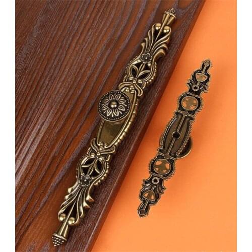 New Vintage Door Handle American Style Cabinet Wardrobe Long Handle Antique Drawer Bedside Table Round Single Hole Knob