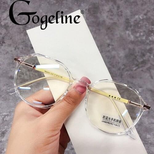 Anti Blue Light Round Glasses Blocking Filter Computer Glasses Men Women Super Light Frame Eyeglasses Pink Blue Clear Spectacles