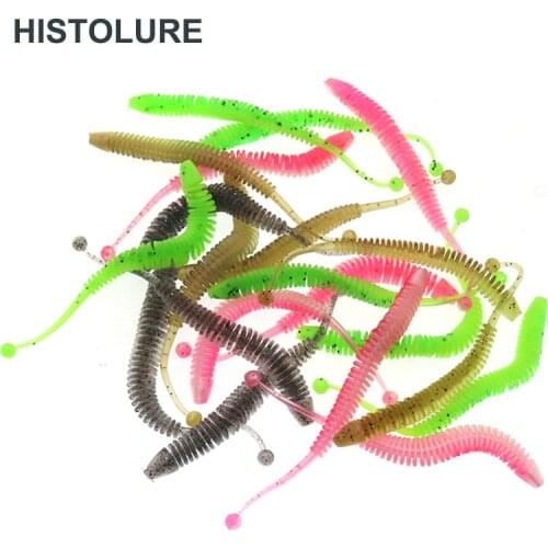 HISTOLURE 20pcs/lot 80mm 1g soft bait Small single tail ball tail Soft bait Artificial Bait silicone bait Fishing Lure