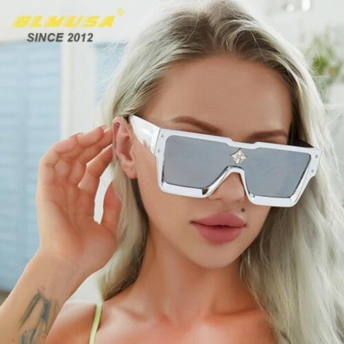 BLMUSA New Fashion Mens Sunglasses Handsome Diamond Rimmed Sun Glasses Men Fashion Square Star Decorative Glasses For Women