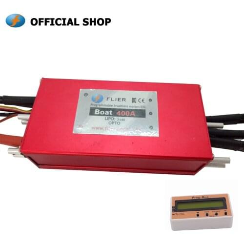 Waterproof brushless ESC 16S 400A for RC boat with program box