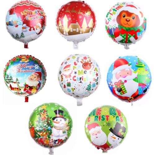 2pc 18inch Merry Christmas Helium Foil Balloon Santa Claus Elk Snowman Xmas Tree Penguin Air Balloon For Xmas Party Decor