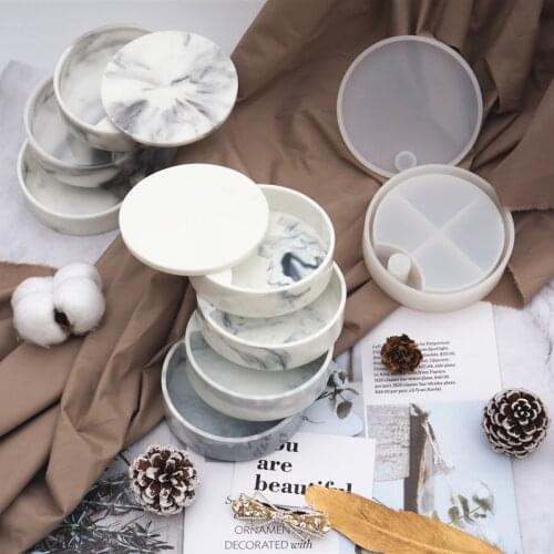 Rotating Cosmetic Storage Box Silicone Mold Round Makeup Organizer Jewelry Storage Fashion Make Your Own Box Resin Art