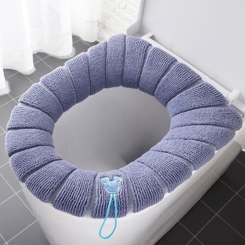 Four Season Universal Toilet Seat Cover Winter Warm WC Mat Washable Toilet Seat Pad Bathroom Accessories