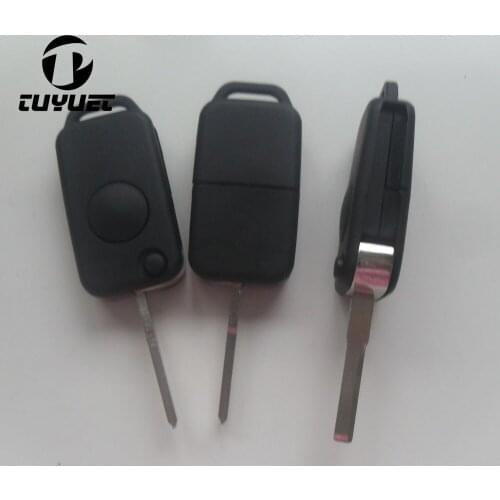 Replacement Key FOB Case Fix For Benz Folding Flip Remote Key Shell 1 Buttons 2 Track HU64 Blade