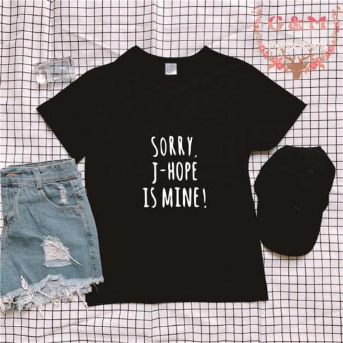Bangtan SORRY J-HOPE IS MINE T-shirt Korean Style Kpop Women T Shirt 2021 Tops Tee JHOPE Shirts Bangtan Clothes Plus Size Cotton