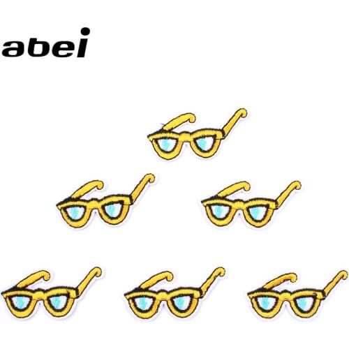 10pcs/lot New Embroidered sunglass sticker Iron On Garments Patch Diy Clothing Badge Jeans Backpack Pants appliques iron patches