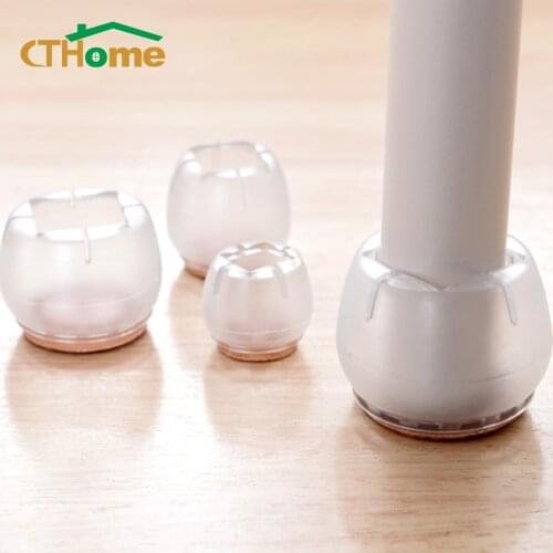 16PCS/Lot Chair Leg Mat Caps Assorted Round Square Rectangle Silicone Non-slip Wood Floor Protector Furniture Table Feet Covers