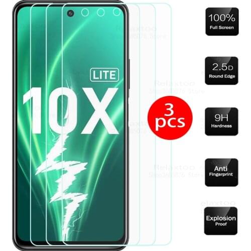 3PCS Tempered glass for huawei honor 10x lite 6.67'' screen protector for honor 10 x lite 10x light protective glass film Cover