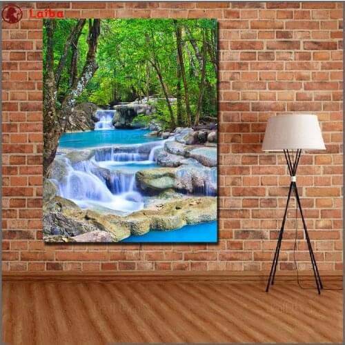 Diamond painting Large size Waterfalls NatureLandscape cross stitch diamond embroidery mosaic room Decor