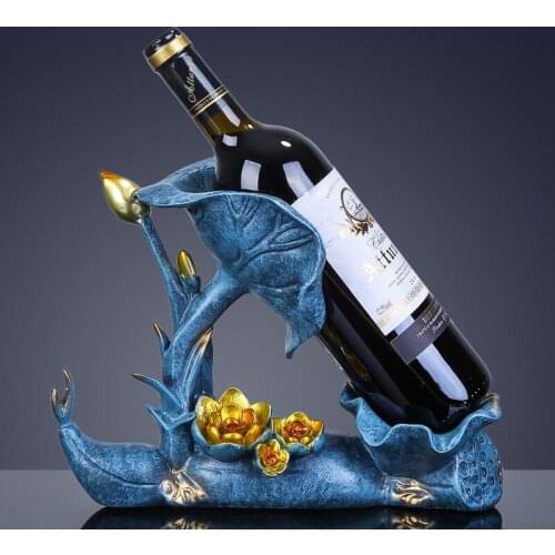 American Resin Lotus Leaf Swan Wine Rack Ornaments Art Home Livingroom Table Figurines Decoration Hotel Office Furnishing Crafts