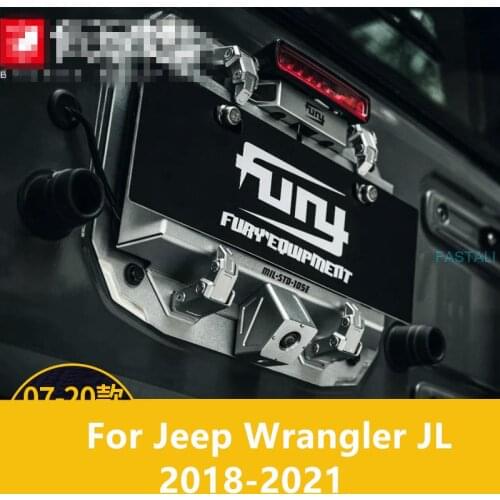 For Jeep Wrangler JL 2018-2021 Tailgate license plate frame without spare tire license plate frame sealing plate decoration