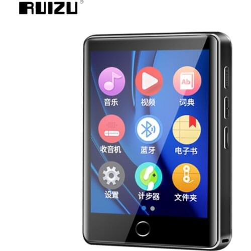 RUIZU M6 Bluetooth MP3 Player Full Touch Screen 8GB/16GB HIFI Music Player With FM Radio E-Book Video Player Built-in Speaker