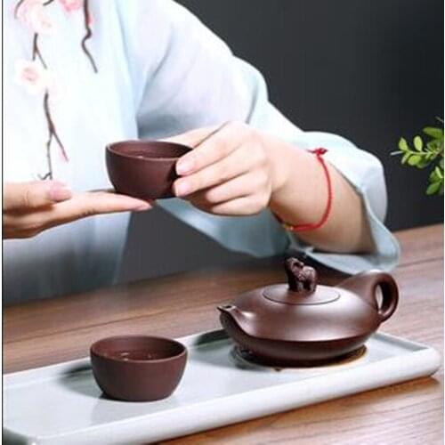 Chinese Gift Tea Cup Purple Clay Teapot Household Mini High Quality Good Auspicious Pattern Handmade For Gift Food Processor