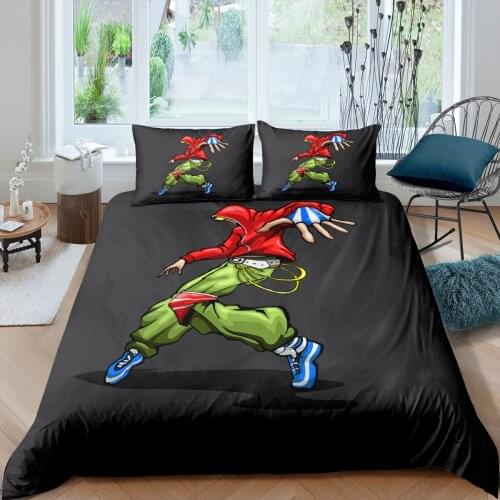 3D Hip-Hop Element Printed Quilt Cover Bedding Set Adult Bedroom Single Twin Double Full Queen King Soft Dovet Cover Pillowcase