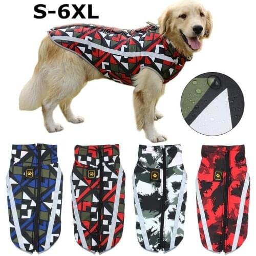 Dog Jacket Large Breed Dog Coat Waterproof Reflective Warm Winter Clothes for Big Dogs Labrador Overalls Chihuahua Pug Clothing