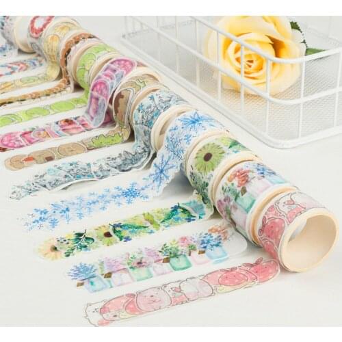 1Roll Creative DIY Tearable Tape Flower Animal Petals Paper Tape Scrapbooking Diary Decorative Sakura Tape Paper Stickers