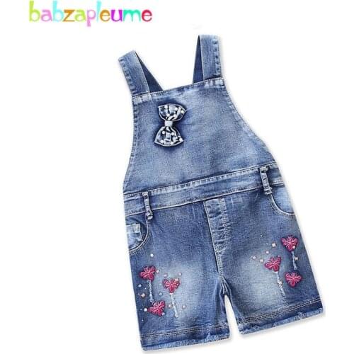 1-6Years Summer Wear 2018 New Arriavl Children Clothing Cute Baby Girls Overalls For Kids Denim Jeans Toddler Jumpsuit BC1399-1
