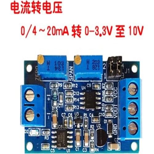 Current To Voltage Module 0 -20mA/4 -20mA to 0- 3.3V/0 -5V/0 -10V Voltage Transmitter Signal Converter Module