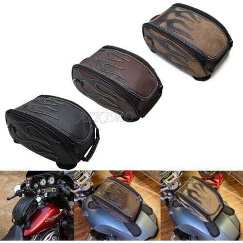 Motorcycle PU Leather Waterproof Oil Fuel Tank Magnetic Travel Bag for Honda CM300 CM500 Yamaha Suzuki Harley Sportster XL 883