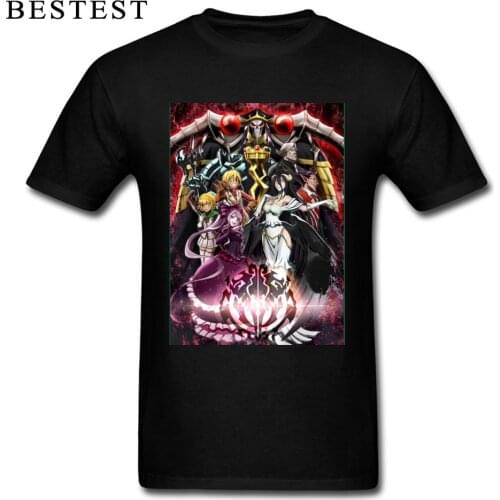 Men T-shirt Overlord Fantasy Adventure Anime T Shirt Japan Manga 3D Printed Clothing Cotton Black Punk Tshirt Over Lord Cast