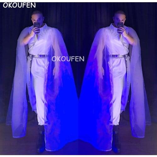 Nightclub male and female singers party one-piece tooling cape costumes male ds costumes