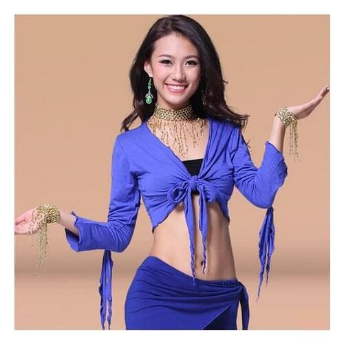 New arrival cotton belly dance top momen long sleeves belly dance body tops sexy top 9colors