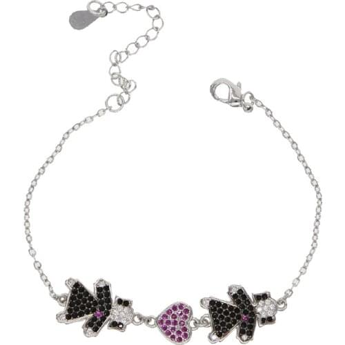 NEW arrived fashion jewelry micro pave colorful cz sweet adorable girl jewelry cute boy girl charm bracelet