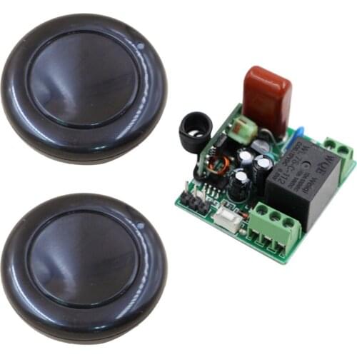 New Black Mini AC 220V 10A 1CH Relay ON/OFF Wireless Remote Control Switch 2 Transmitter + Receiver 315/433mhz