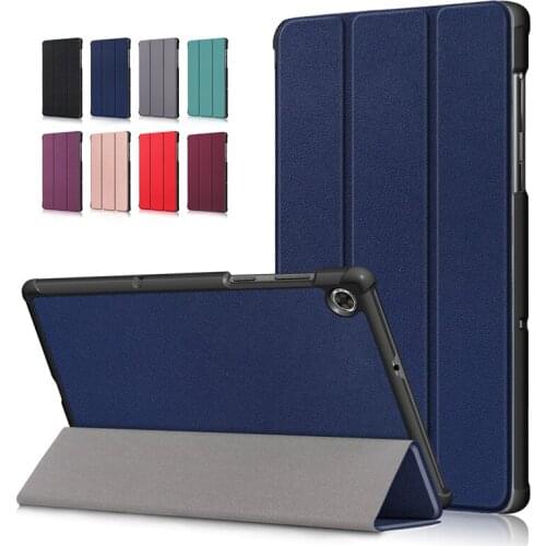 Solid Color case For Lenovo Tab M10 HD(2nd Gen) TB-X306X 10.1" Slim Magnetic Folding Stand PU leather Cover
