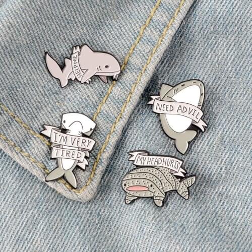 Creative Cartoon Exquisite Jewelry Brooch Whale Dolphin Explosion Cowboy Badge Cute Shark All-match Clothing Accessories Badge